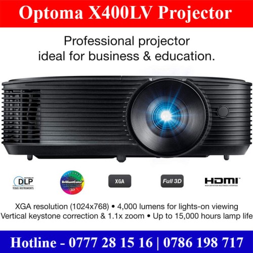 Optoma X400LV Projector Sri Lanka Price. 4000 Lumens outdoor Projector Optoma X400LV Projector Sri Lanka Price. 4000 Lumens outdoor Projector